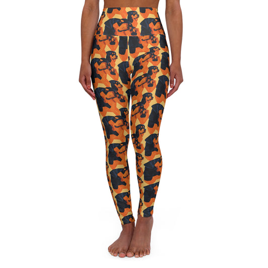 Rottweiler Chic Pawsitivity High Waisted Yoga Leggings