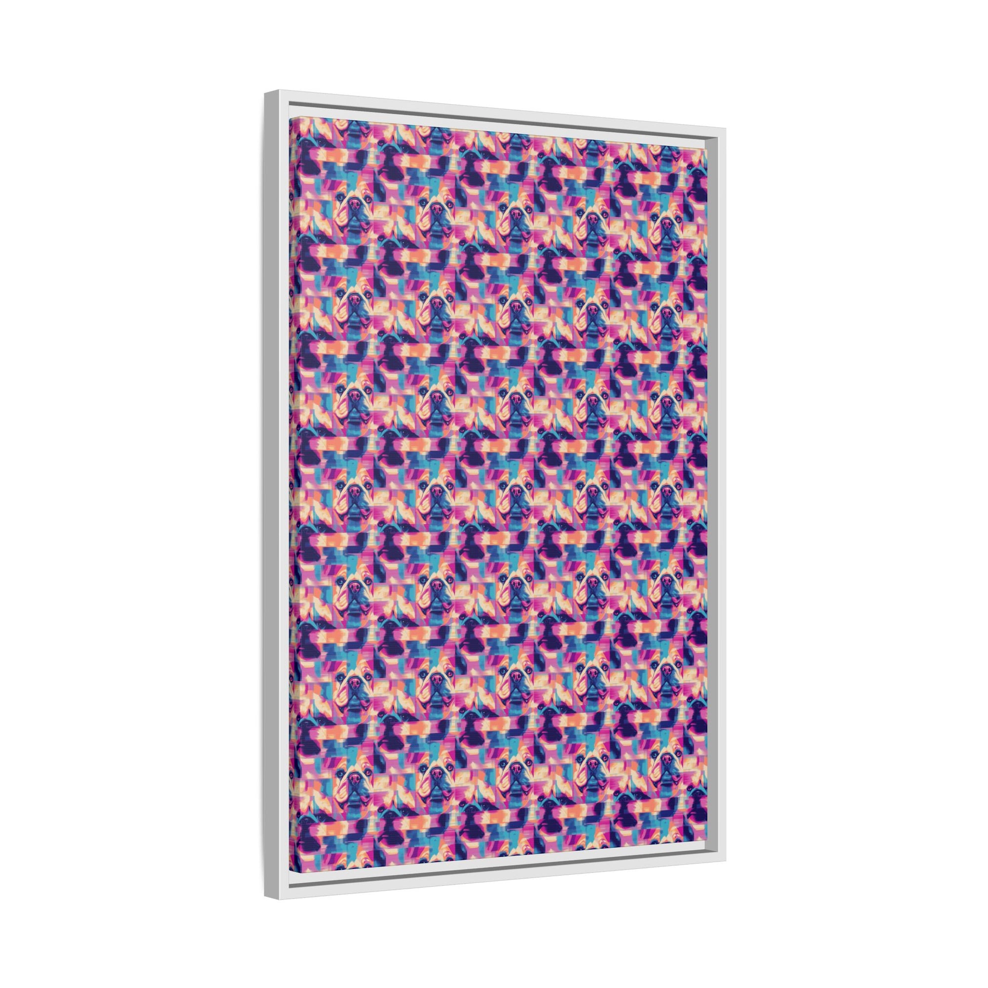 Dazzling Bulldog Chic Matte Canvas, Framed