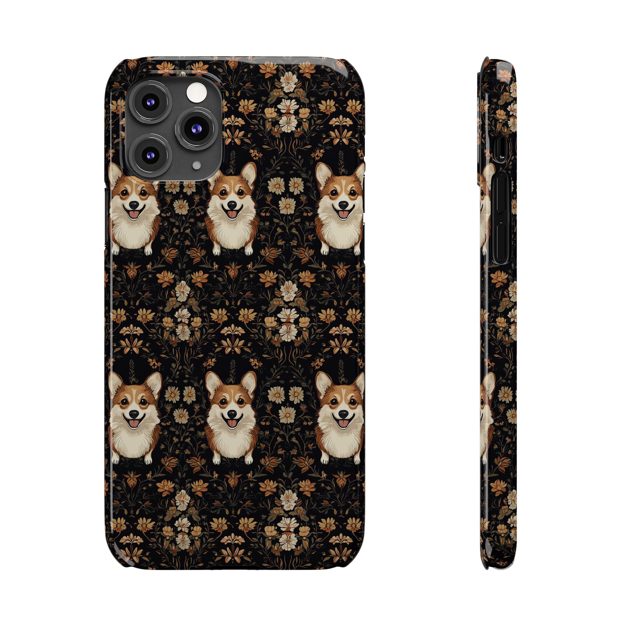 Nighttime Corgi Glow Stride Slim Phone Cases