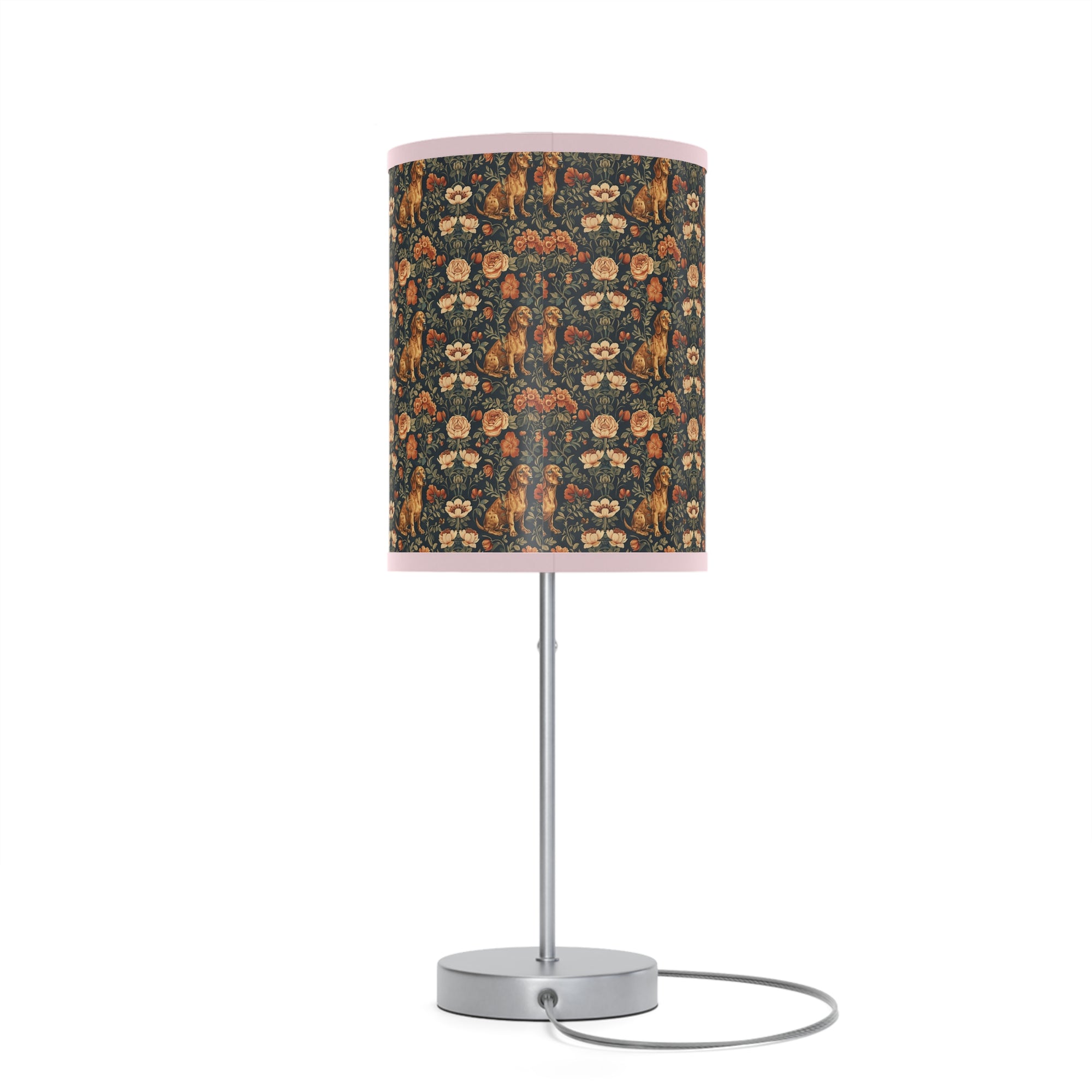 Dazzling Dachsund Blossoms &amp; Foliage Lamp on a Stand