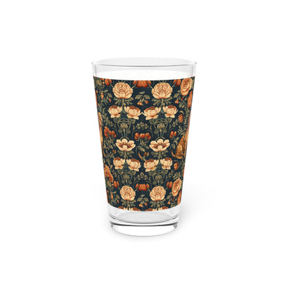 Dazzling Dachsund Blossoms & Foliage Pint Glass