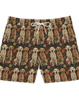 Blossoming Labradors Bouquet Men's Mid-Length Swim Shorts