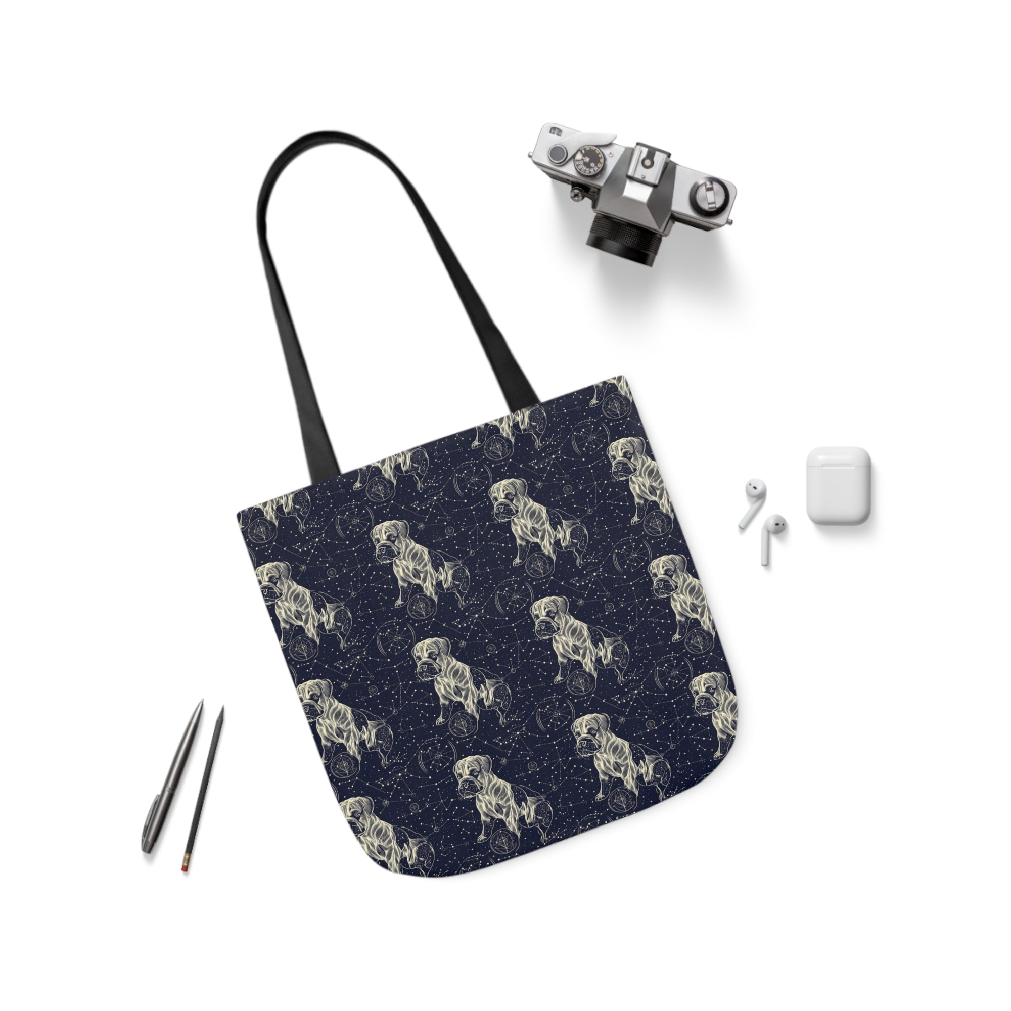 Celestial Boxer Bliss Canvas Tote Bag