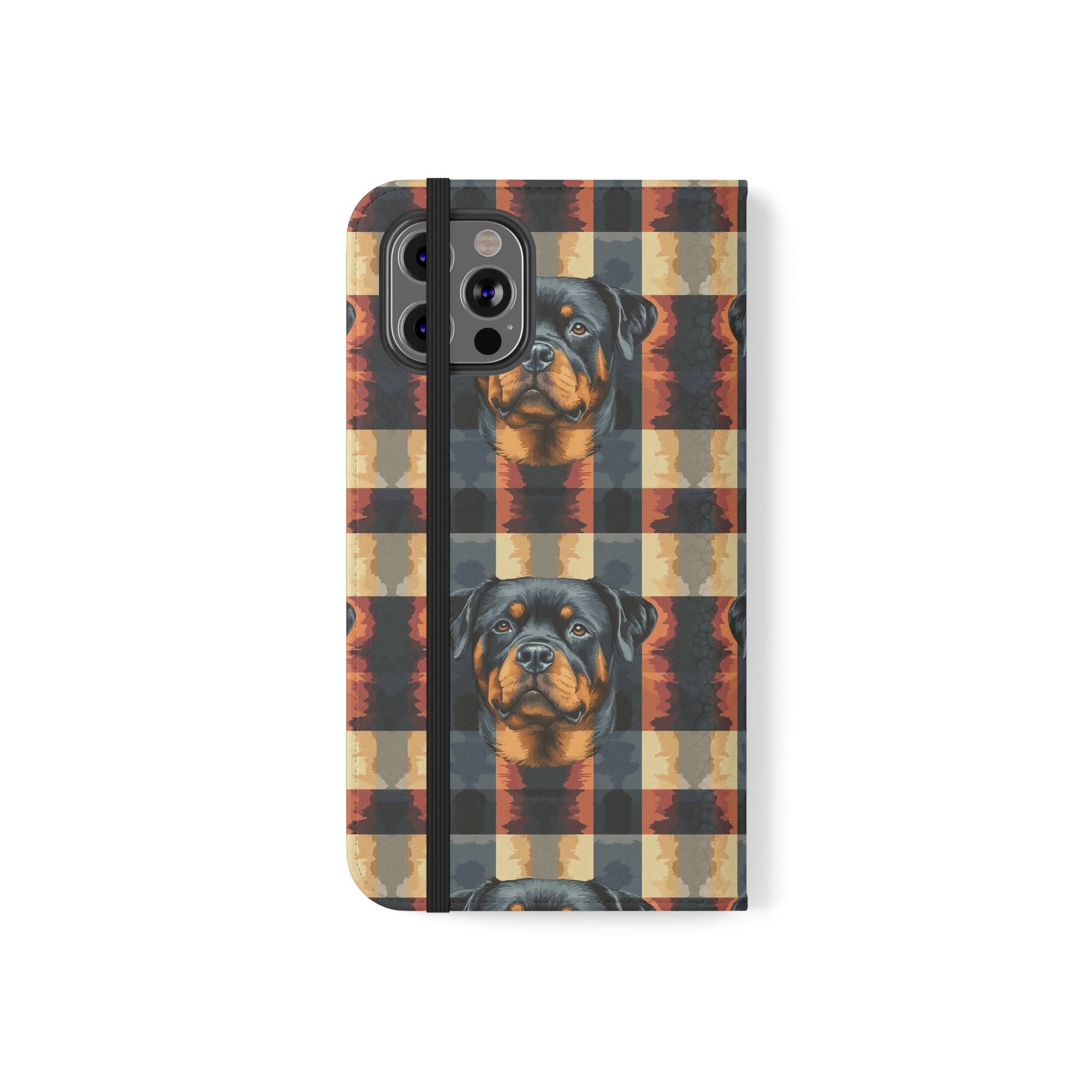 Pawsome Rottweiler Royalty Plaid Flip Cases