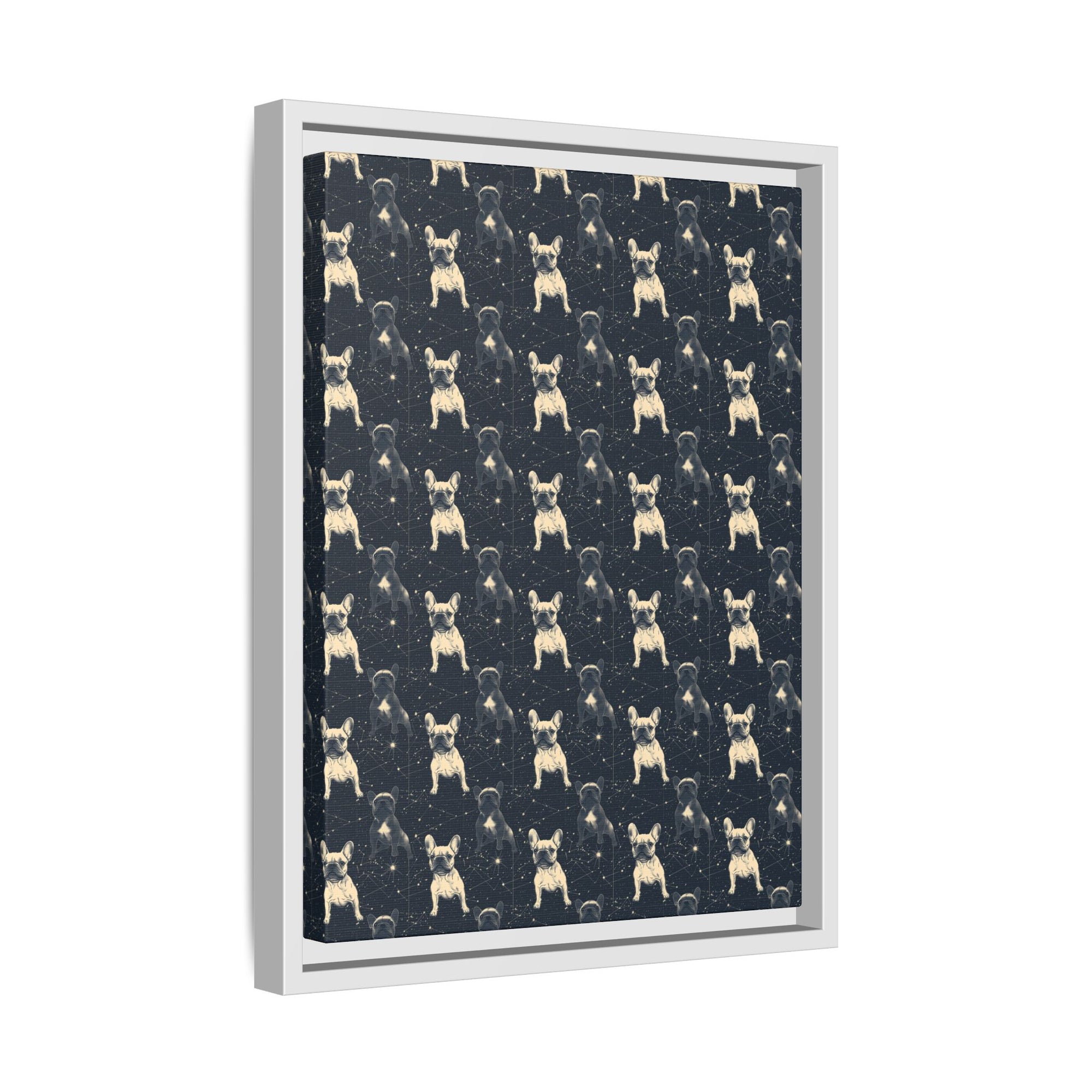 Frenchie Celestial Soar Matte Canvas, Framed