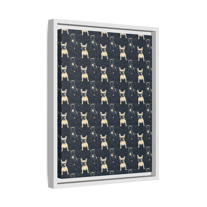 Frenchie Celestial Soar Matte Canvas, Framed