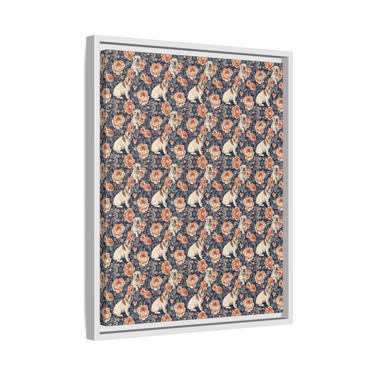 Blooming Bulldog Beauty Matte Canvas, Framed