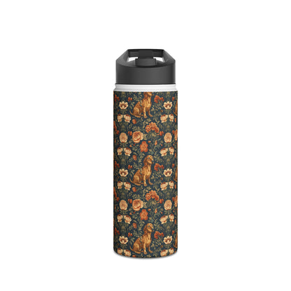 Dazzling Dachsund Blossoms & Foliage Stainless Steel Water Bottle