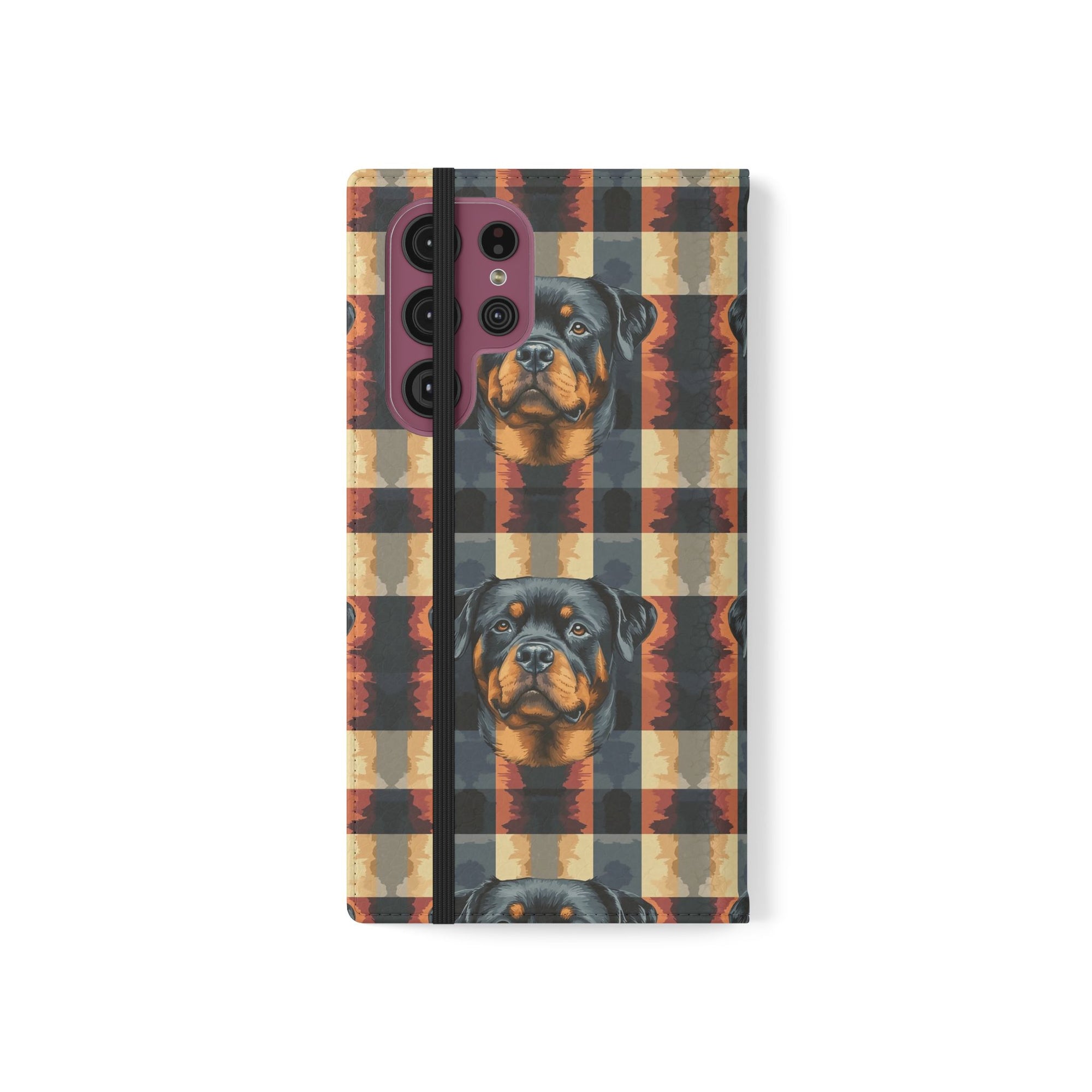 Pawsome Rottweiler Royalty Plaid Flip Cases