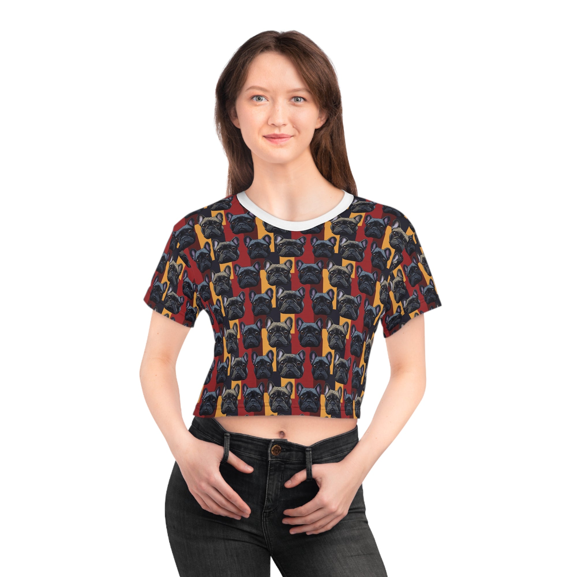 Chic Canine Checkmate - Frenchie Edition Crop Tee