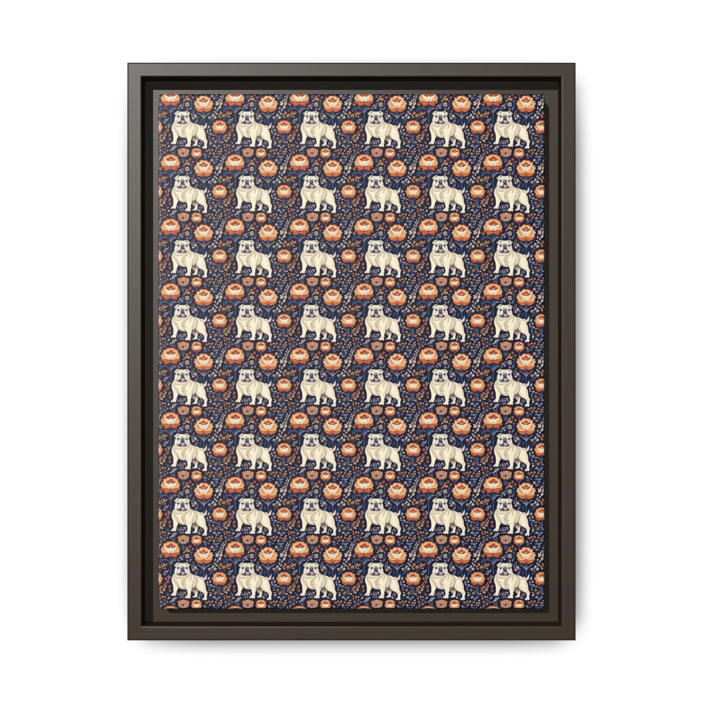 Bulldog Blossom Bonanza Matte Canvas, Framed