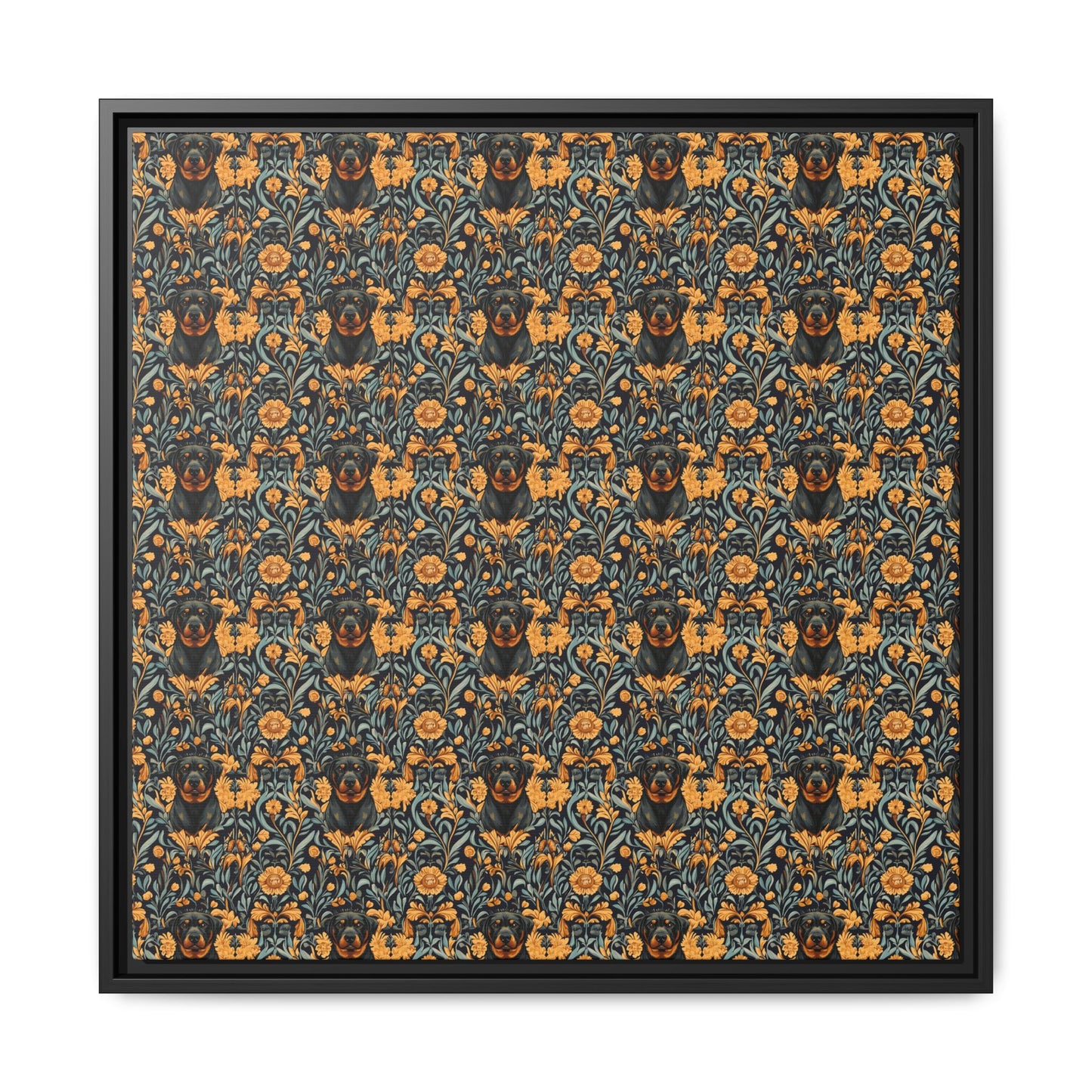 Ruffle Rottie Glamourific Matte Canvas, Framed