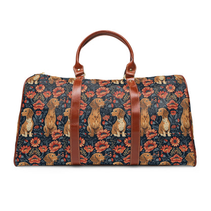 Floral Pawsome Dachsund Delight Waterproof Travel Bag