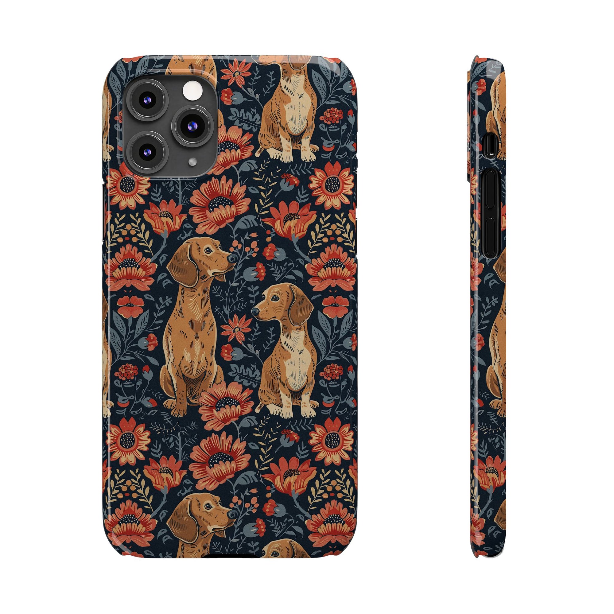 Floral Pawsome Dachsund Delight Slim Phone Cases