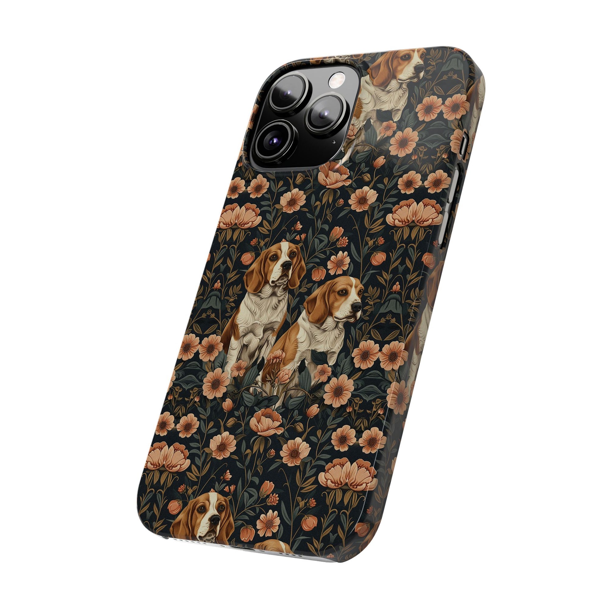 Beagle Blossom Bonanza Slim Phone Cases