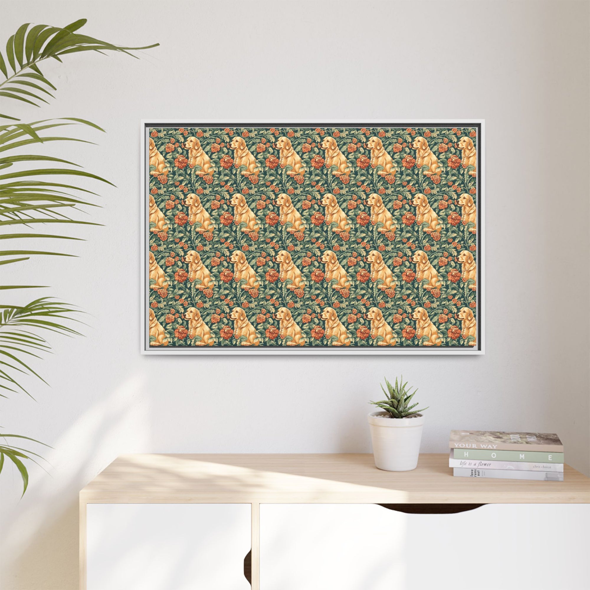 Blooming Goldie Glam Matte Canvas, Framed