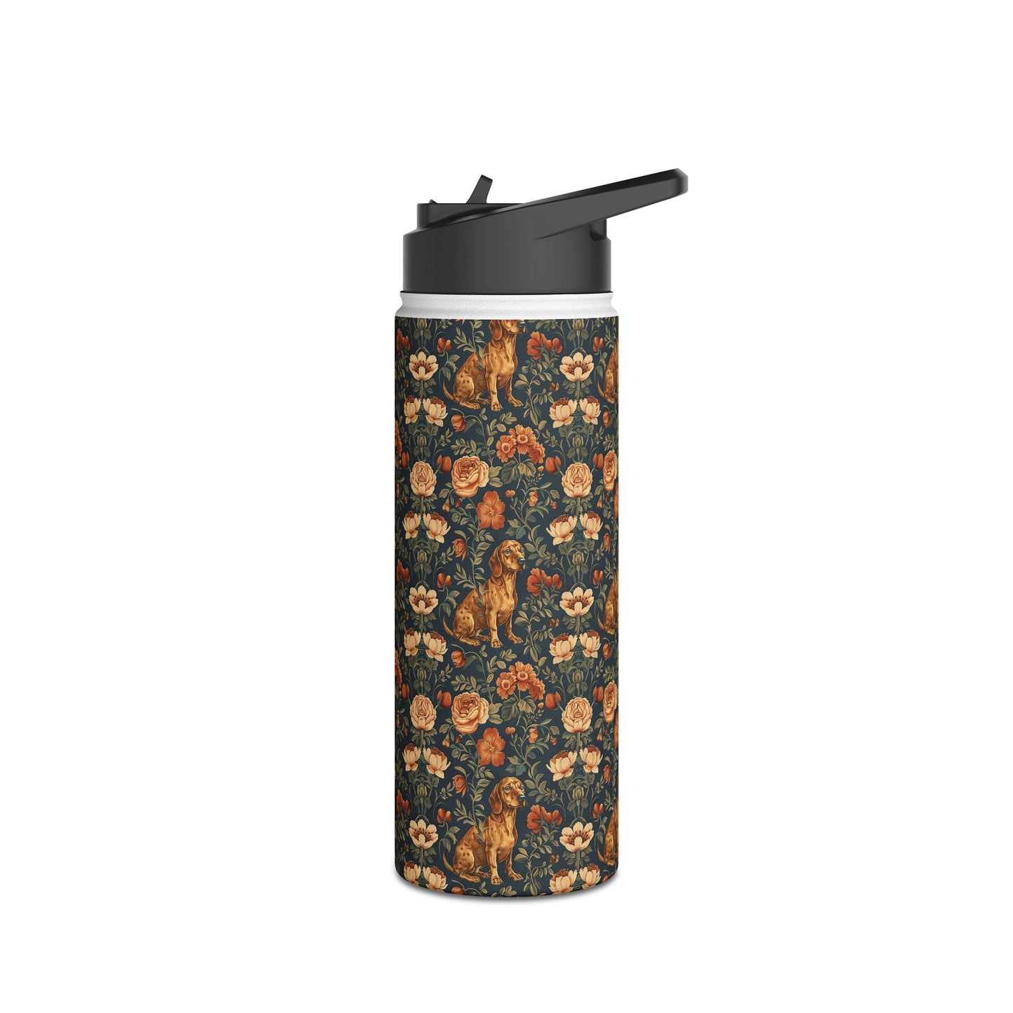 Dazzling Dachsund Blossoms & Foliage Stainless Steel Water Bottle