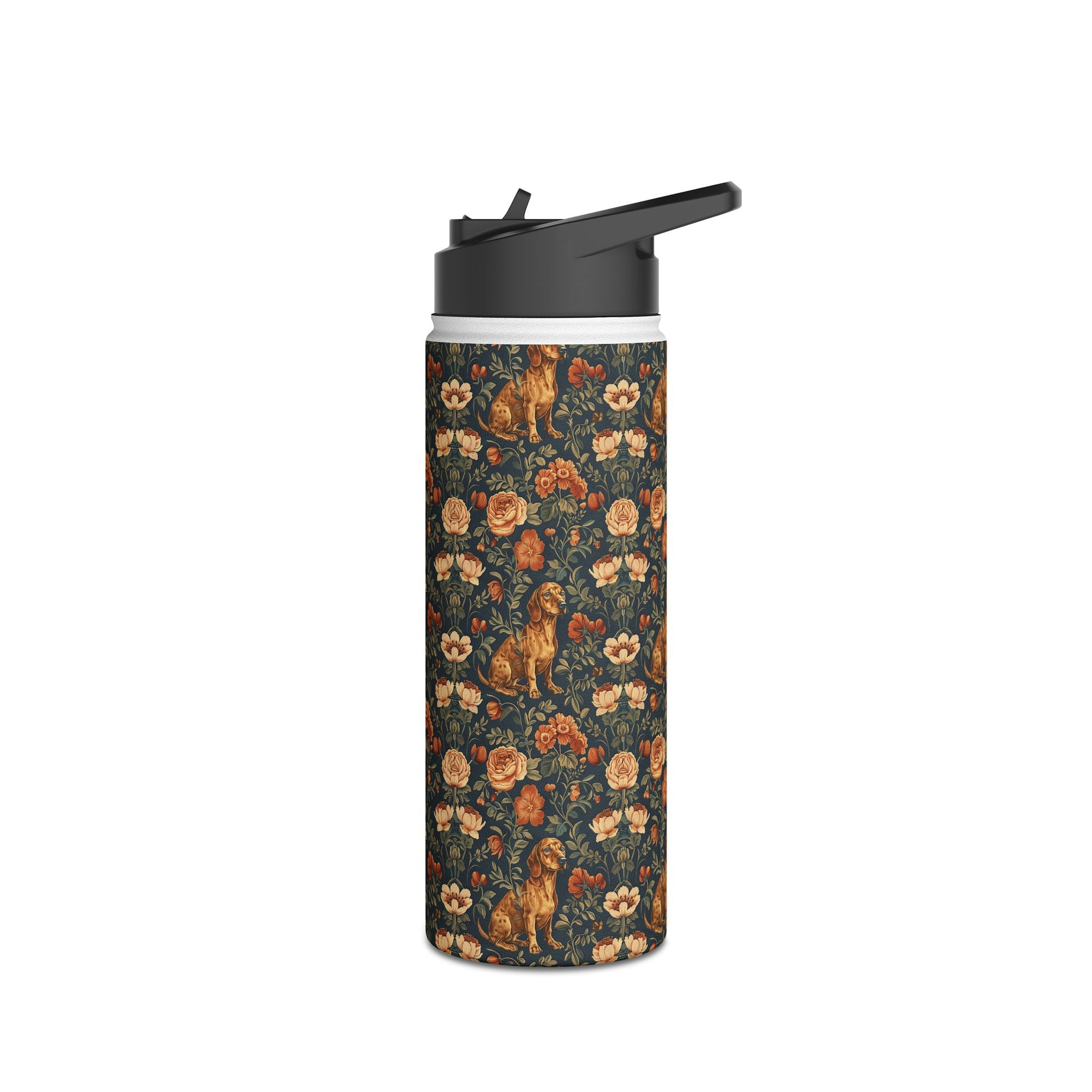 Dazzling Dachsund Blossoms &amp; Foliage Stainless Steel Water Bottle