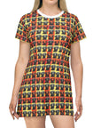 Whimsical Warhol Labrador T-Shirt Dress