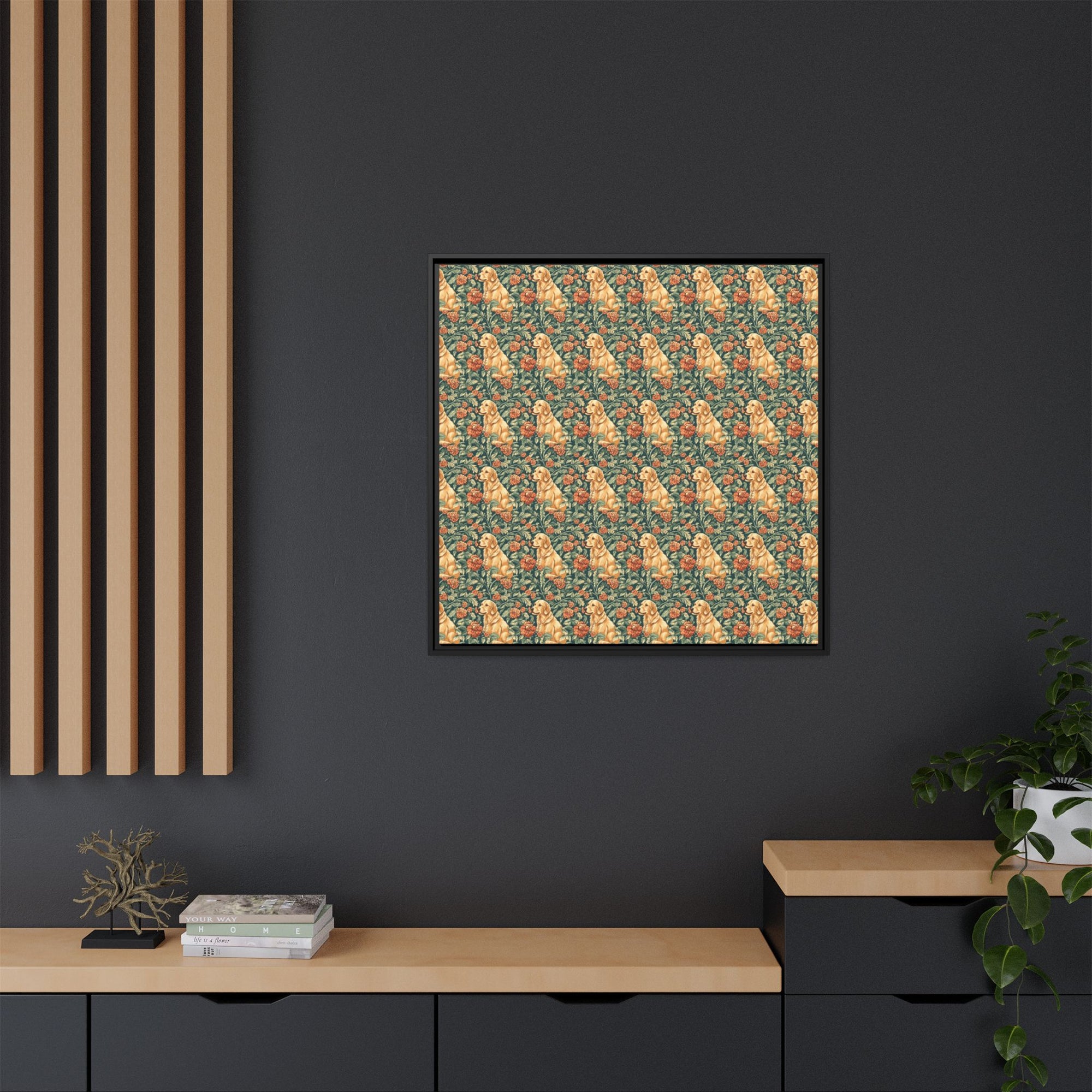 Blooming Goldie Glam Matte Canvas, Framed