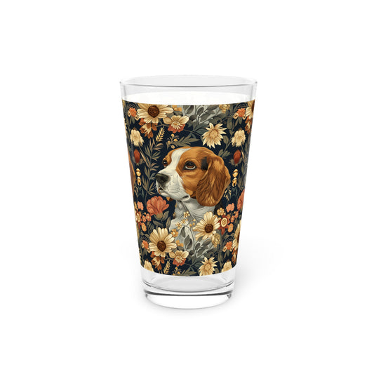 Beagle Blossoms Pint Glass