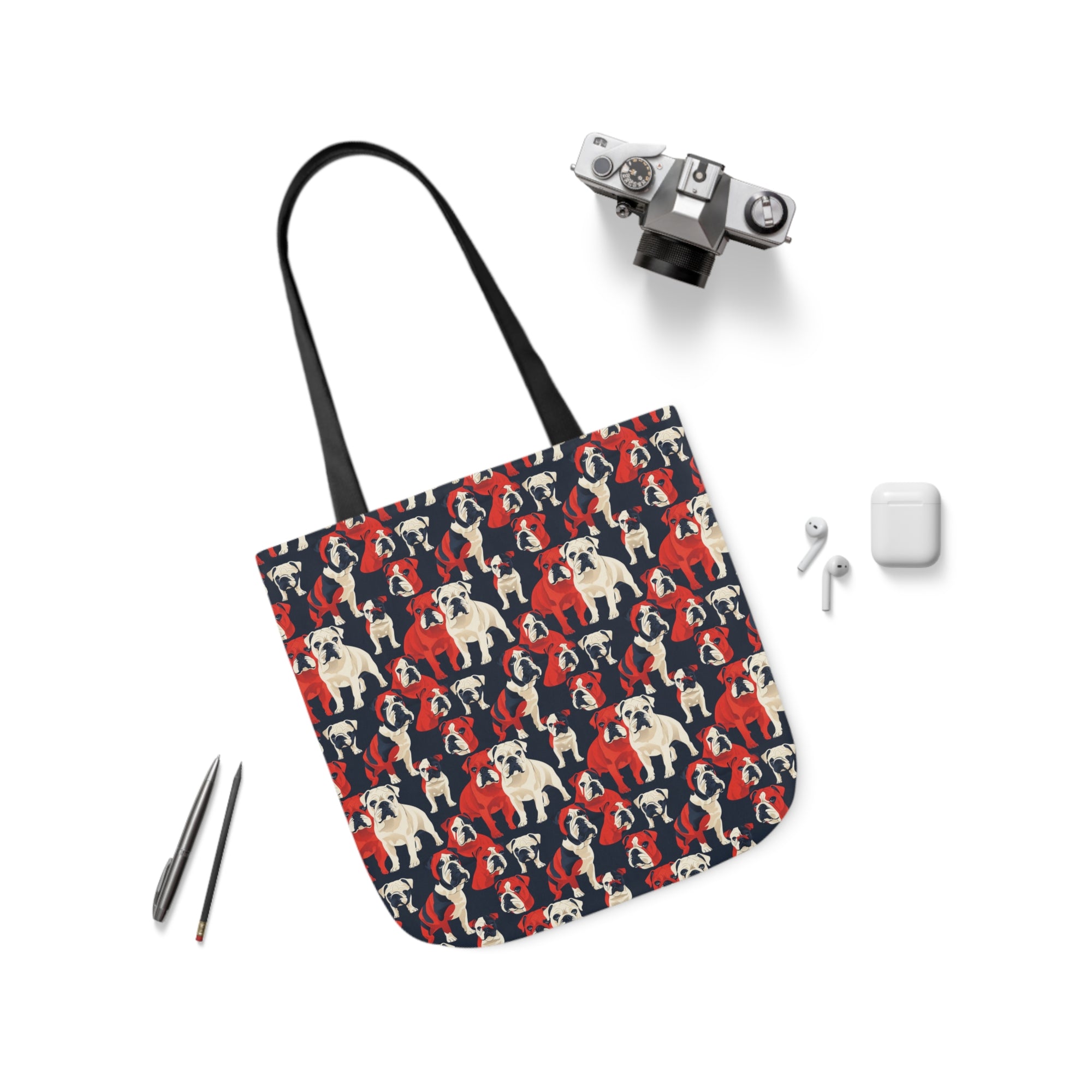 Bulldoggy Bliss Chomper Canvas Tote Bag