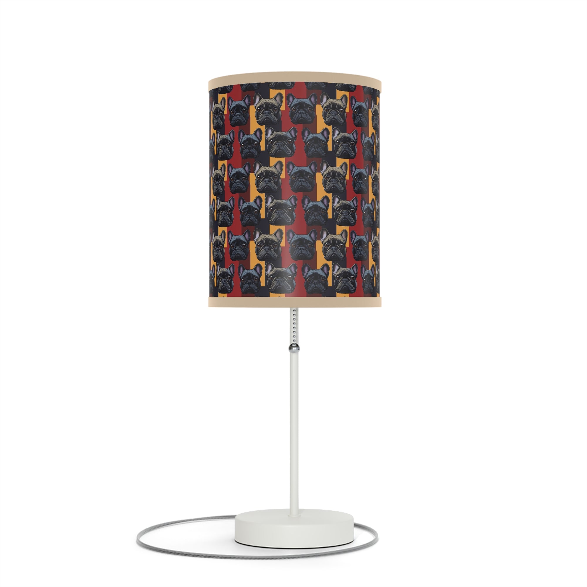 Chic Canine Checkmate - Frenchie Edition Lamp on a Stand