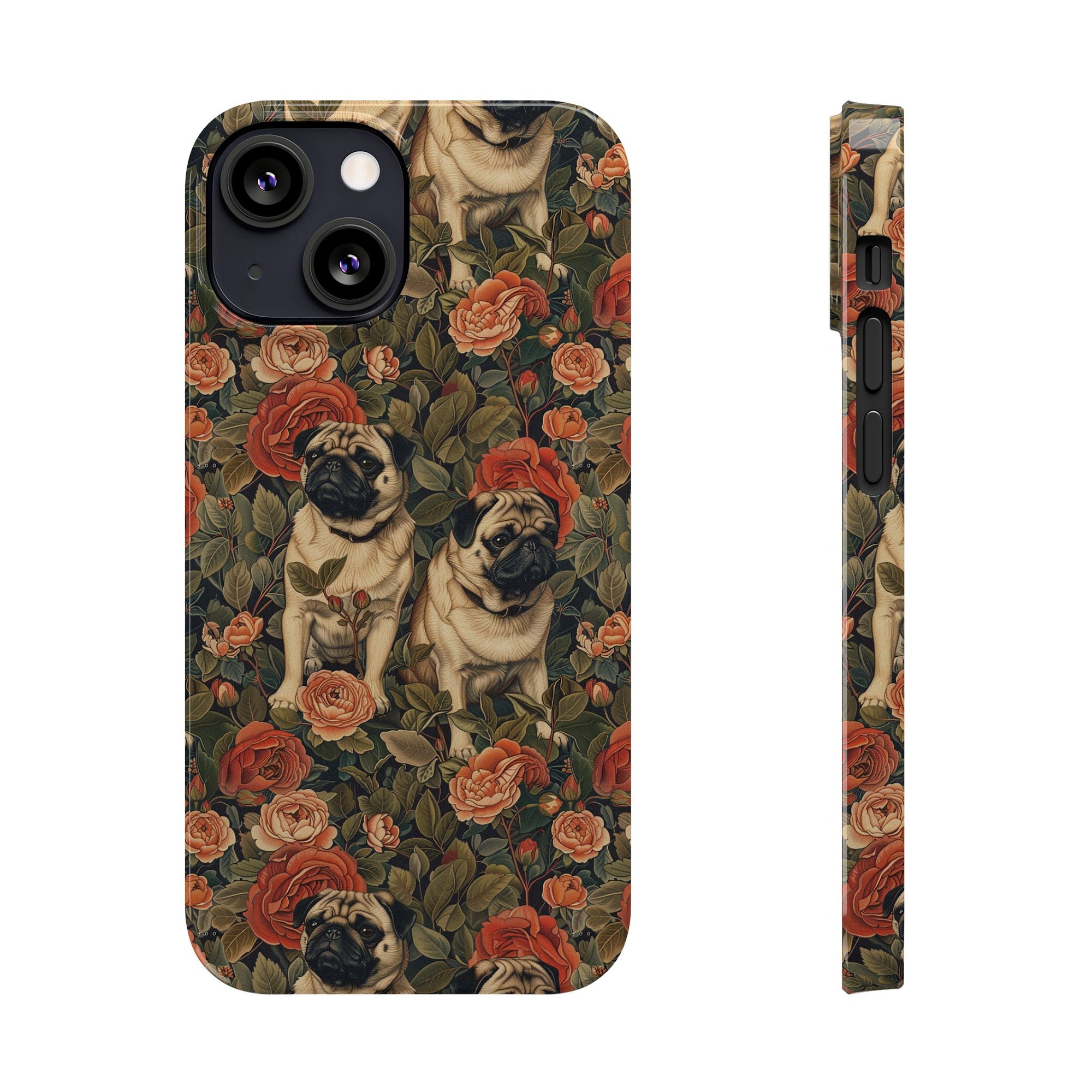 Blooming Pug Paradise Slim Phone Cases