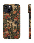 Blooming Pug Paradise Slim Phone Cases