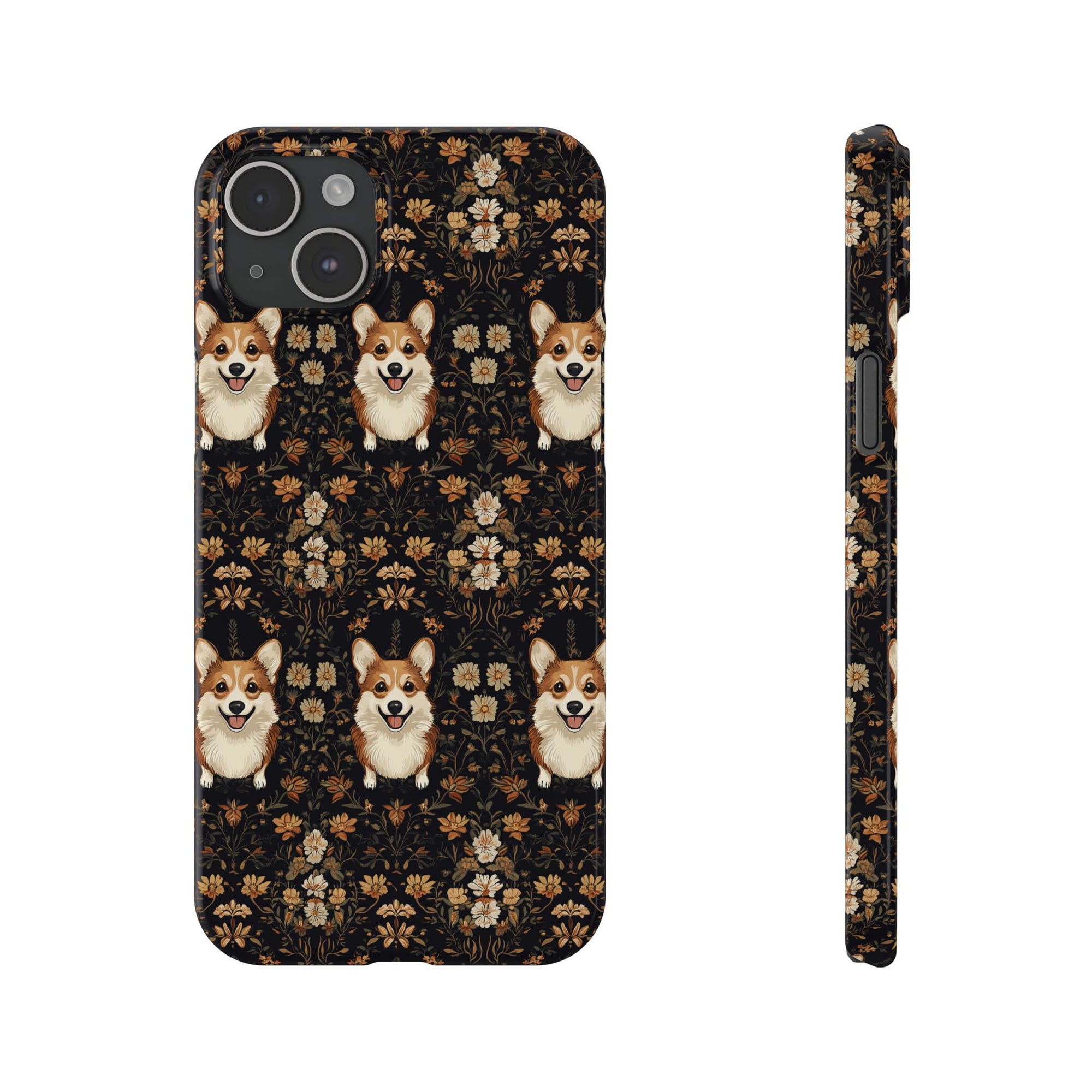 Nighttime Corgi Glow Stride Slim Phone Cases