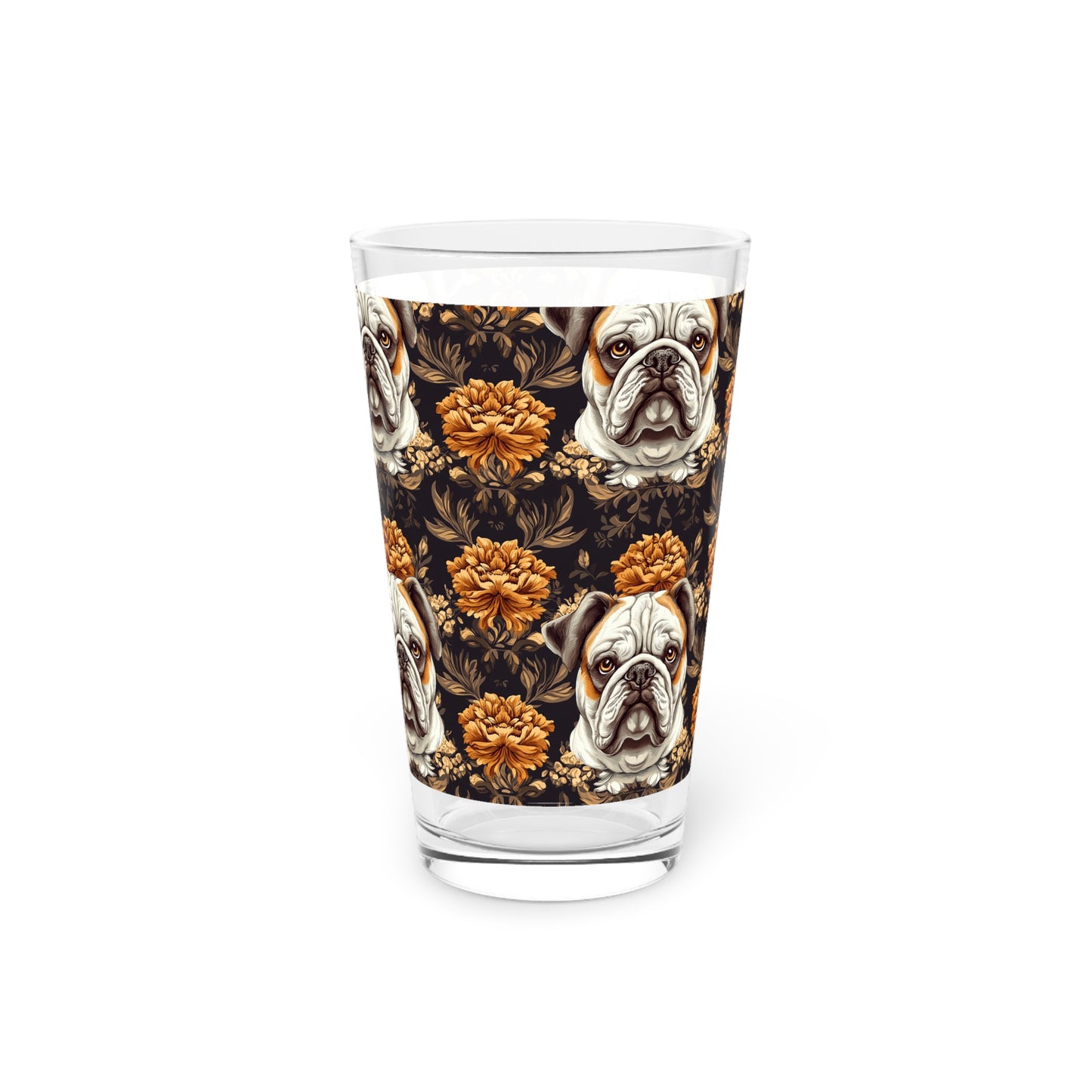 Bloomingly Bulldogistic Bouquet Pint Glass