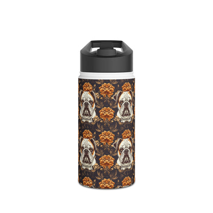 Bloomingly Bulldogistic Bouquet Stainless Steel Water Bottle