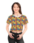 Frenchie Pop Art Pawfection Grid Crop Tee