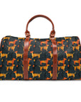 Dapper Dachshund Noir Glow Waterproof Travel Bag