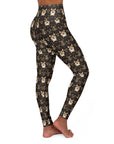 Nighttime Corgi Glow Stride High Waisted Yoga Leggings