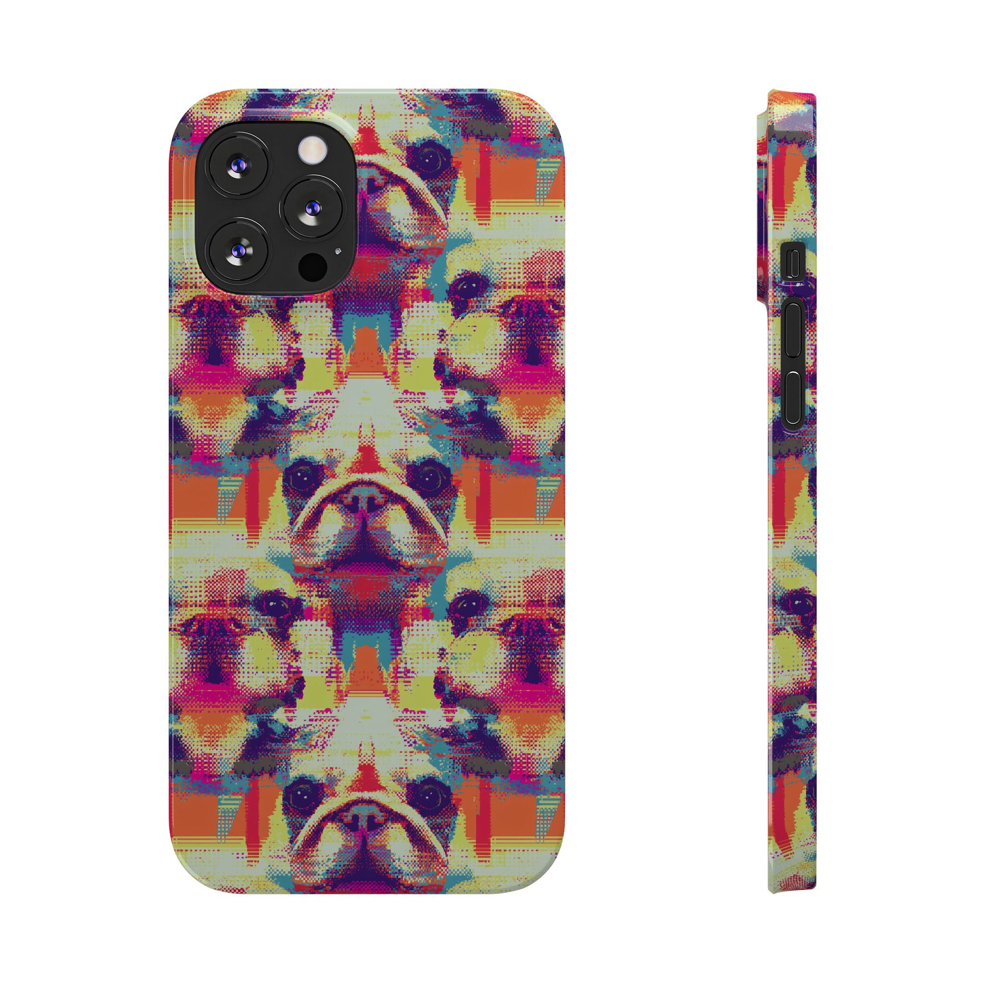 Glitchy Bulldog Blitz Slim Phone Cases