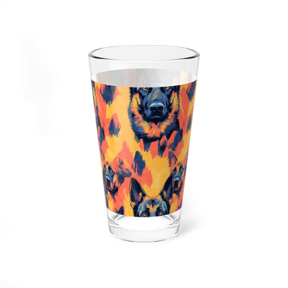 Impressionistic German Shepherds Mixing Glass, 16oz