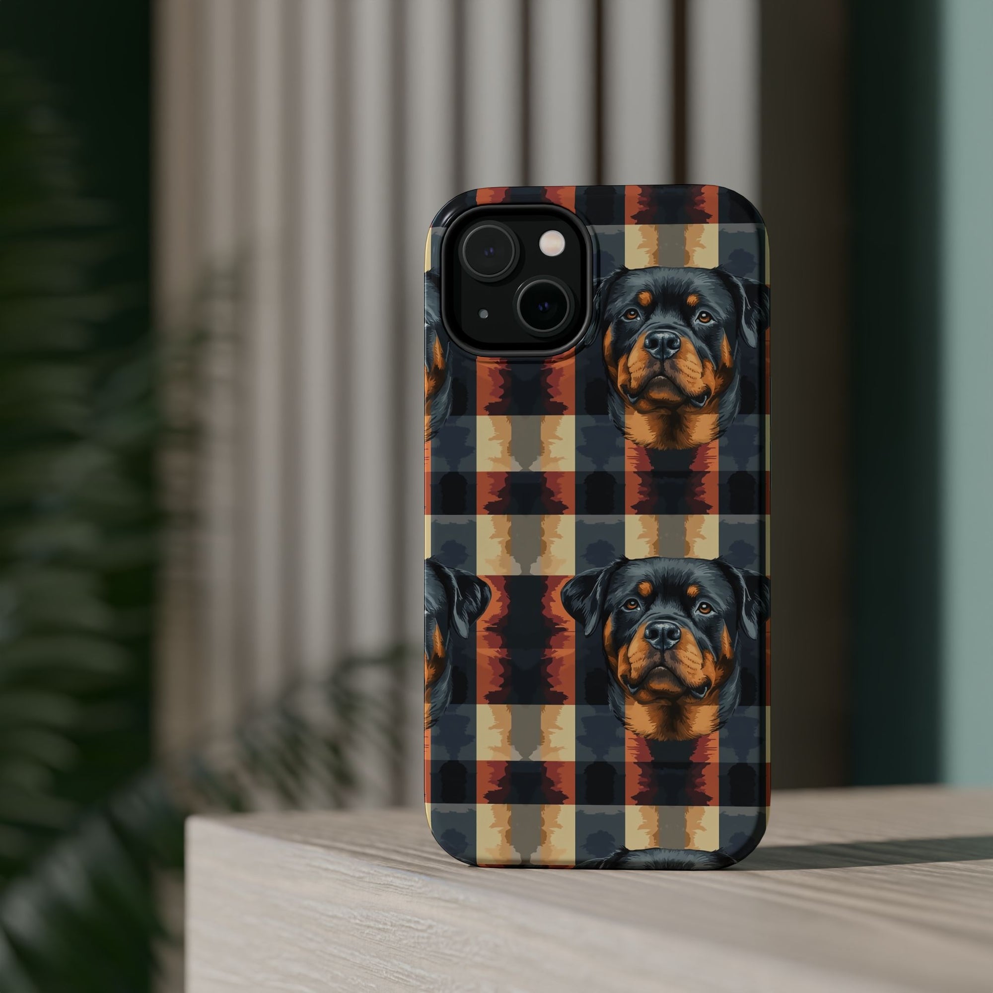 Pawsome Rottweiler Royalty Plaid Magnetic Tough Cases