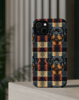 Pawsome Rottweiler Royalty Plaid Magnetic Tough Cases