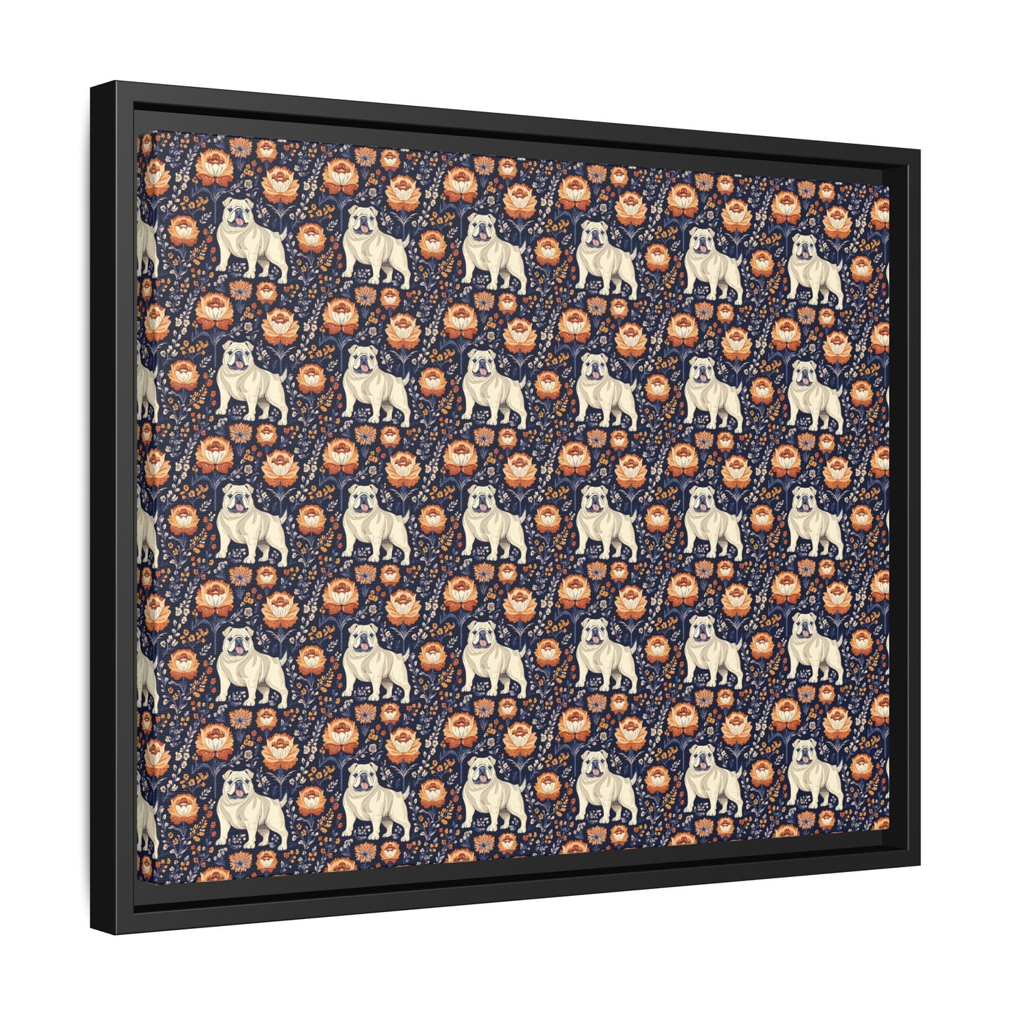 Bulldog Blossom Bonanza Matte Canvas, Framed