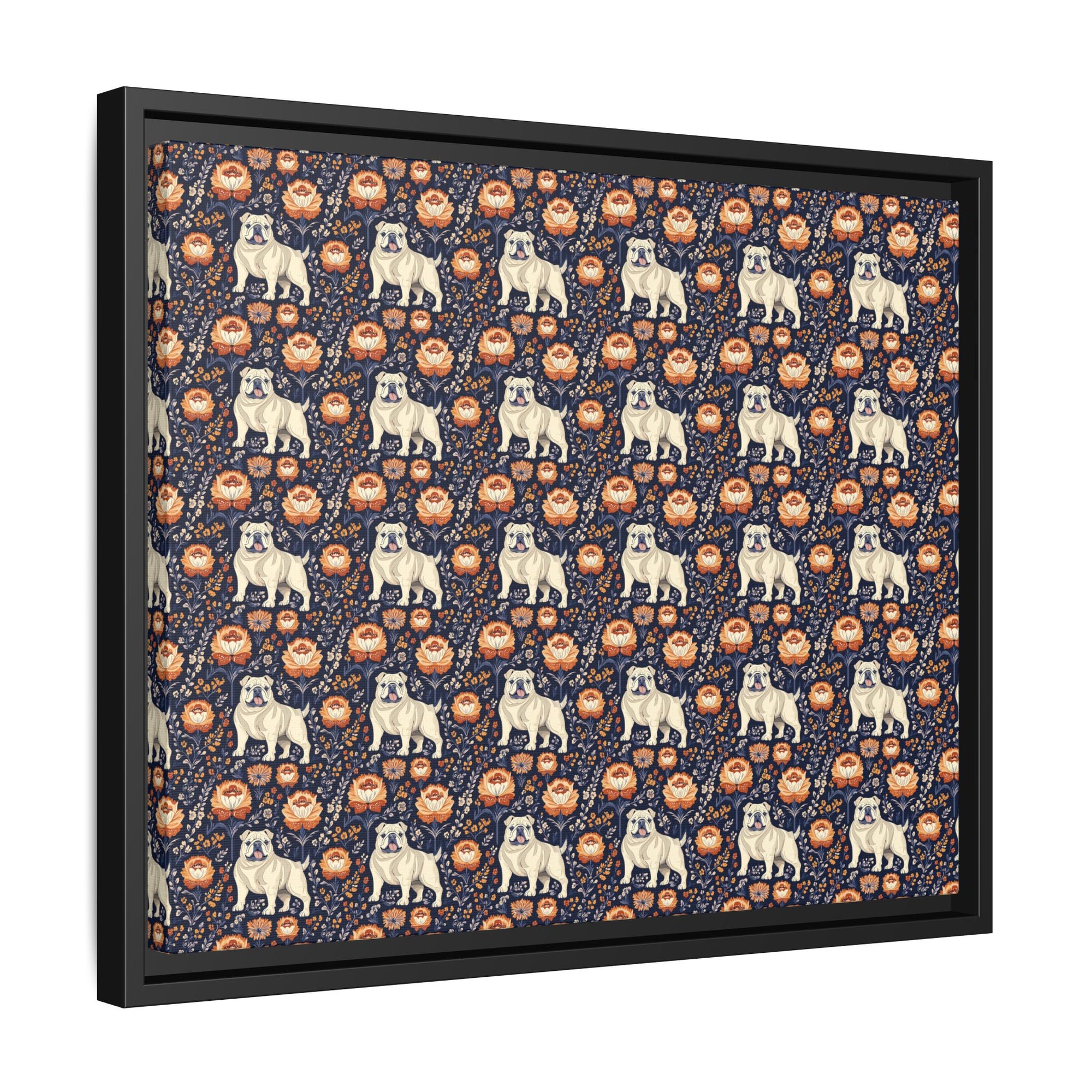 Bulldog Blossom Bonanza Matte Canvas, Framed