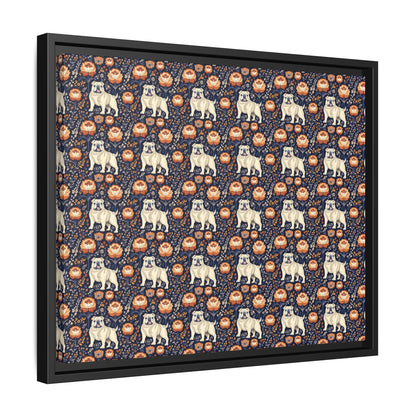 Bulldog Blossom Bonanza Matte Canvas, Framed