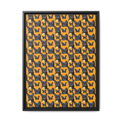 Frenchie Pawsitively Pawsome Peek-a-Boo Perfection Matte Canvas, Framed