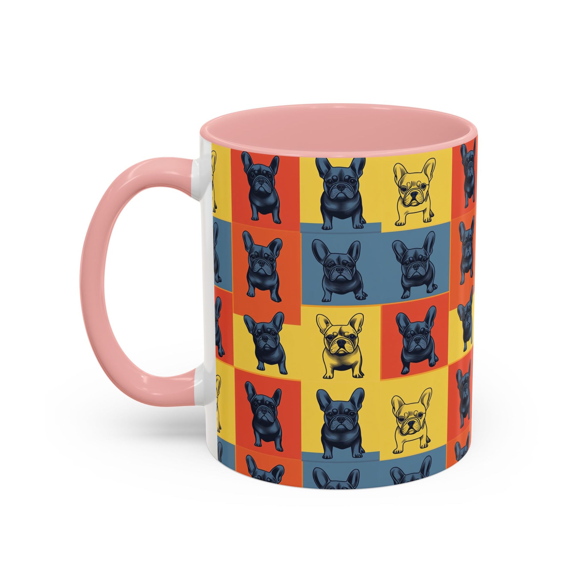 Frenchie Pop Art Pawfection Grid Accent Coffee Mug