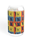 Frenchie Pop Art Pawfection Grid Sipper Glass