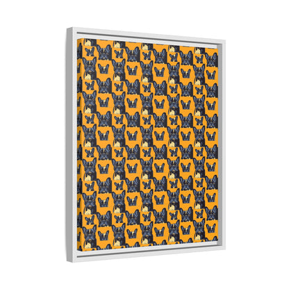 Frenchie Pawsitively Pawsome Peek-a-Boo Perfection Matte Canvas, Framed