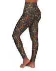 Dapper Dachshund Embroidery Elegance High Waisted Yoga Leggings