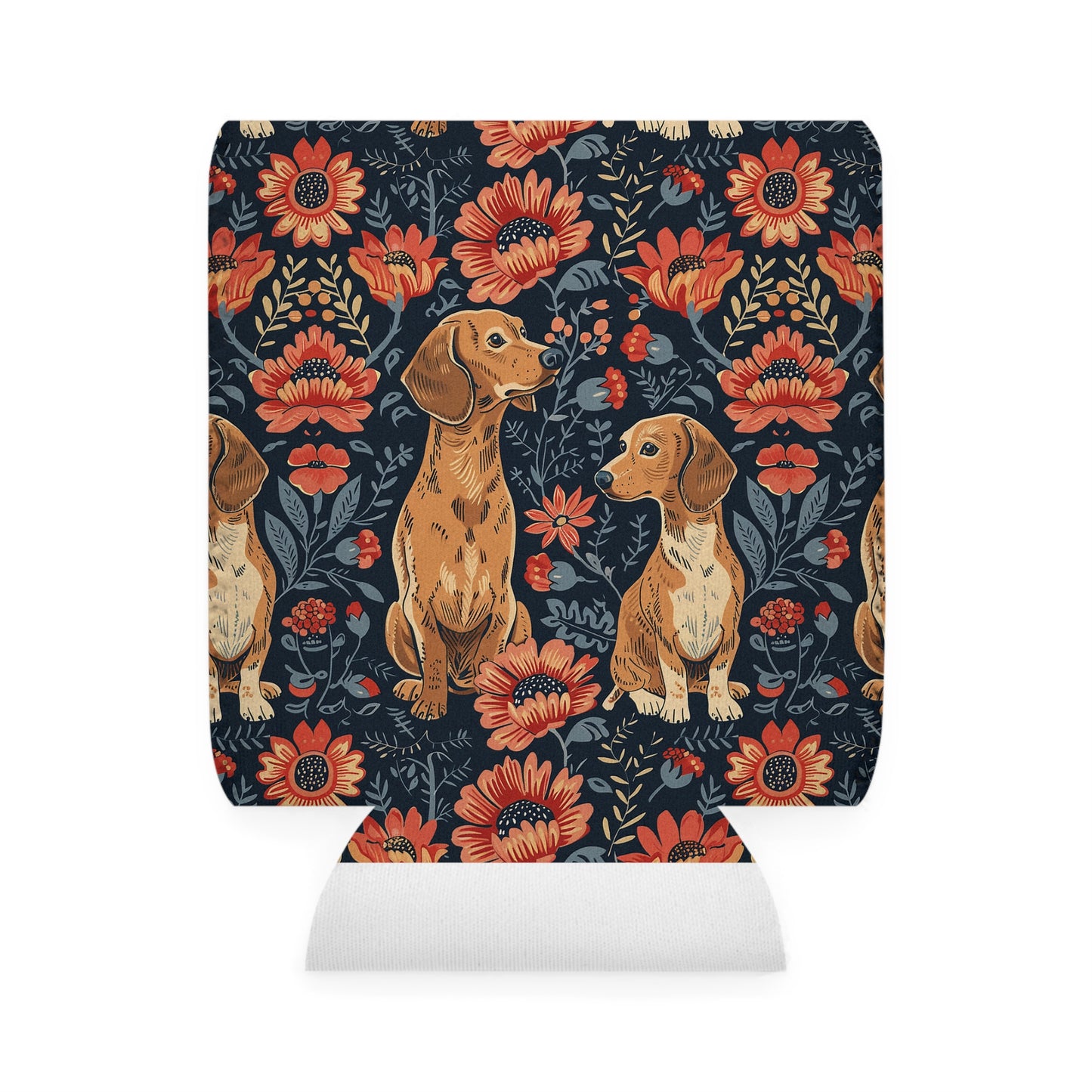 Floral Pawsome Dachsund Delight Can Cooler Sleeve