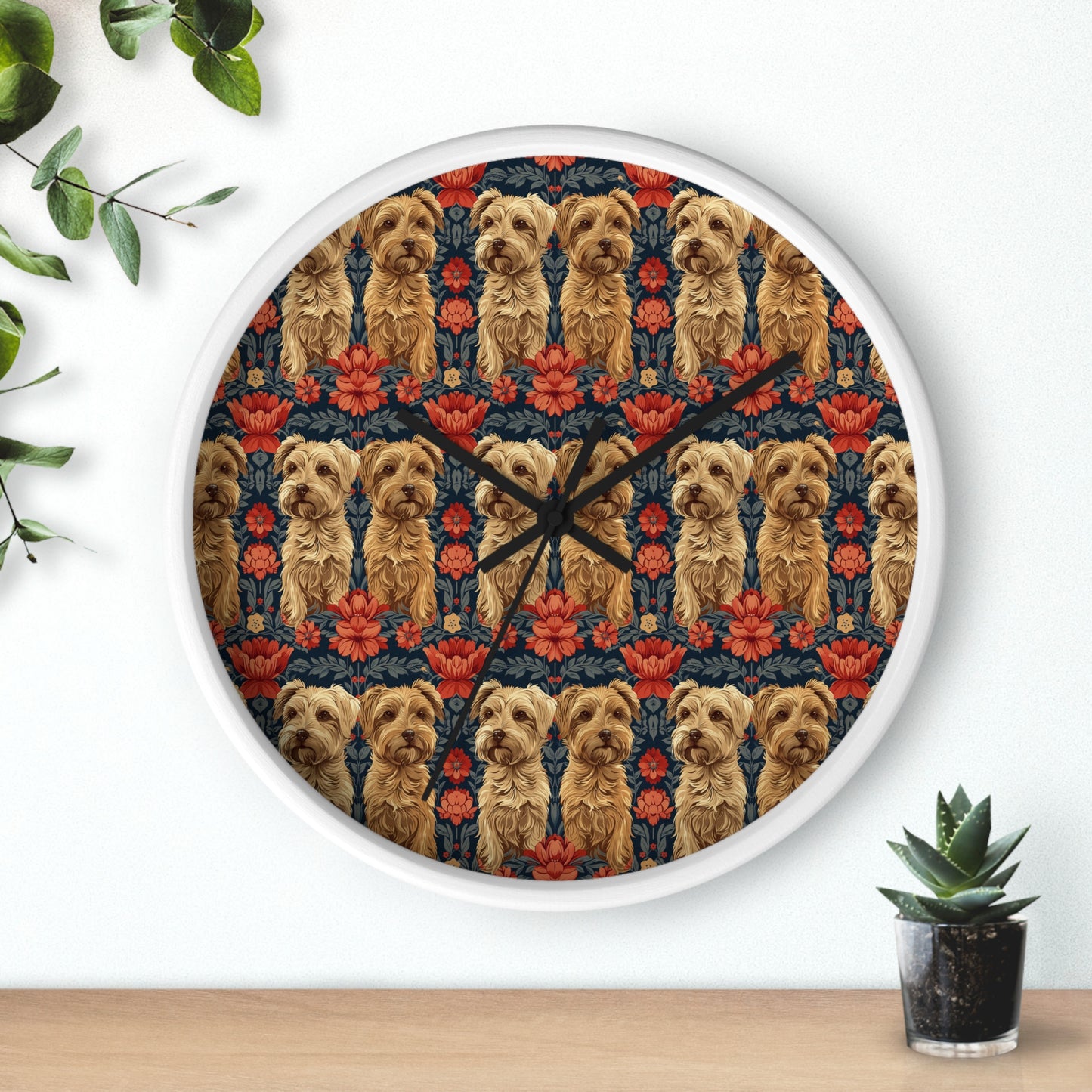 Yorkie Charm Twins Wall Clock