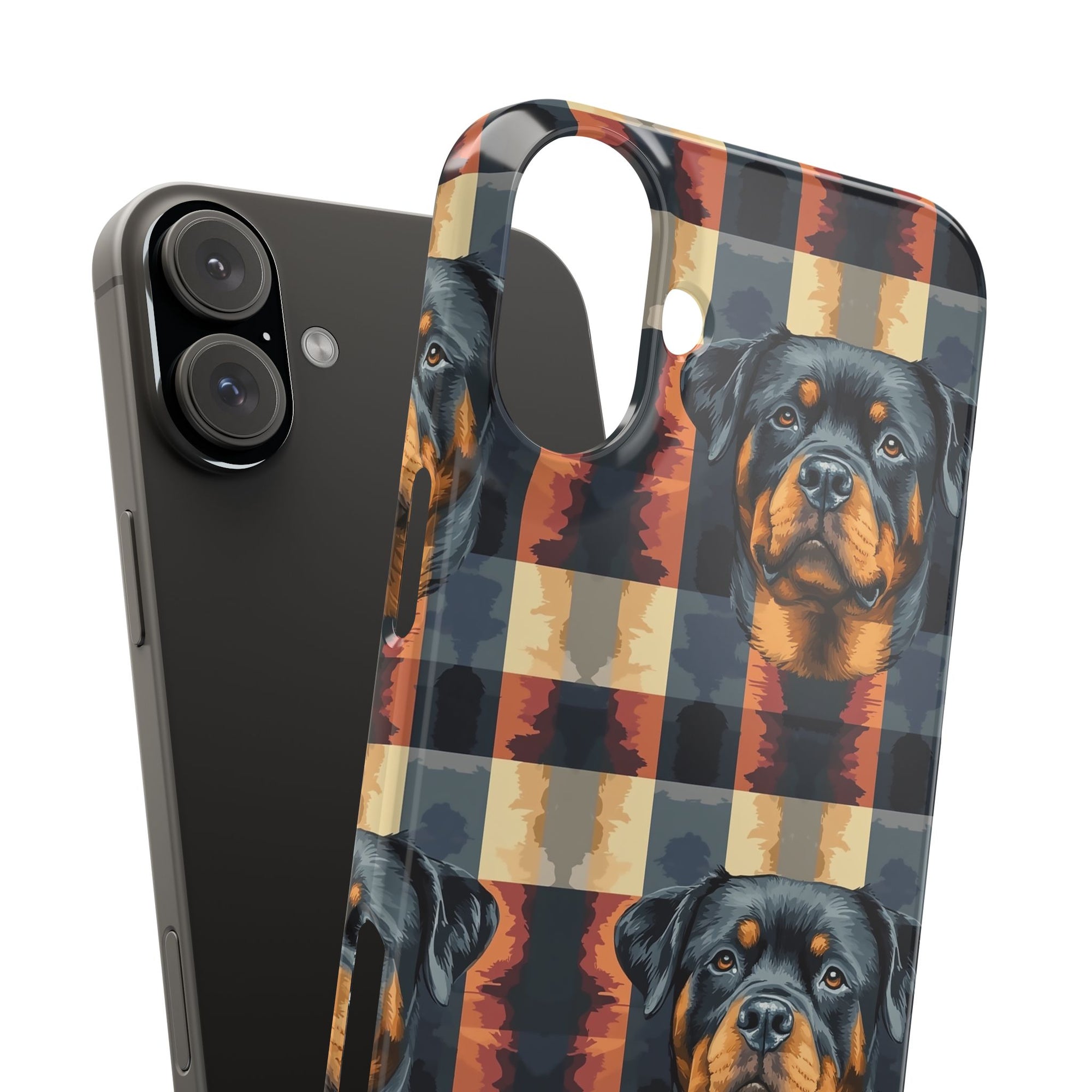 Pawsome Rottweiler Royalty Plaid Slim Phone Cases